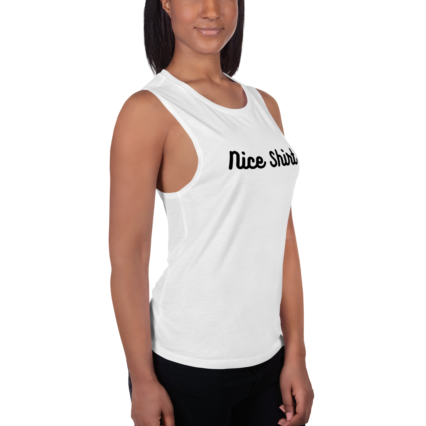 "Nice shirt" sleeveless T-shirt